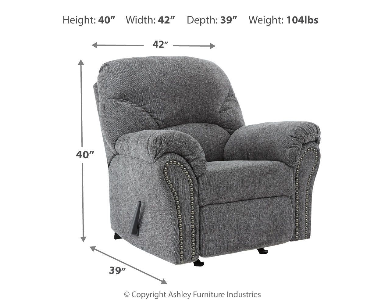 Allmaxx - Rocker Recliner - Pewter - Hornell Furniture Outlet
