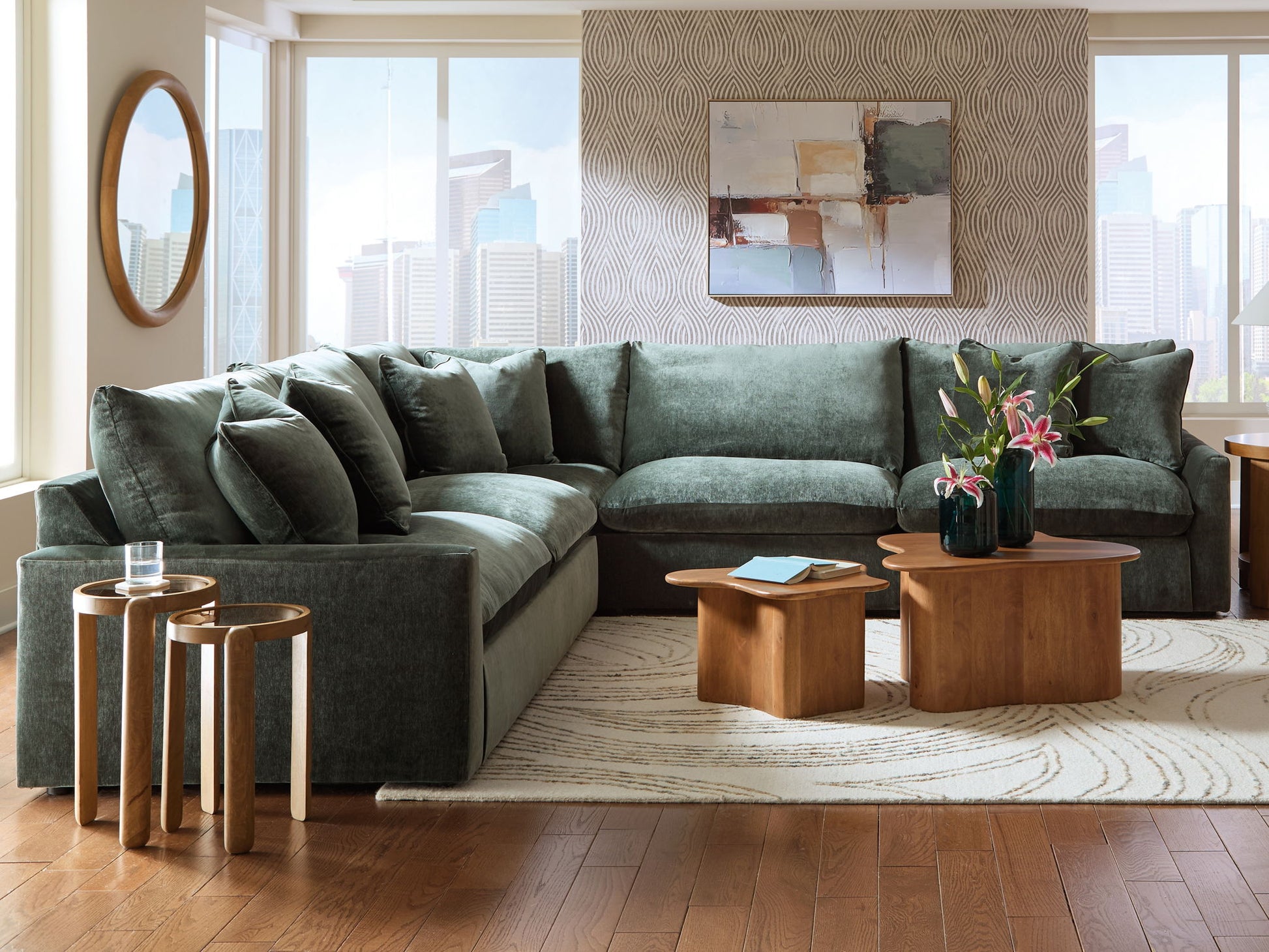 Carriage View - Jade - 3 - Piece Sectional - Hornell Furniture Outlet