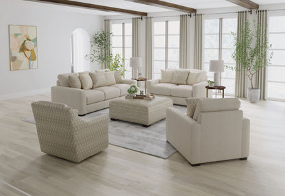 Hyde Park - Fabric Swivel Chair - Beige - Hornell Furniture Outlet