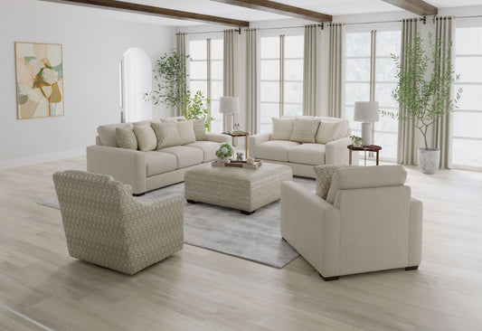 Hyde Park - Fabric Swivel Chair - Beige - Hornell Furniture Outlet