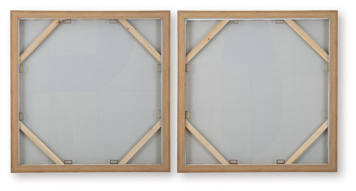 Bexlen - Tan / Taupe / Black - Wall Art Set (Set of 2) - Hornell Furniture Outlet