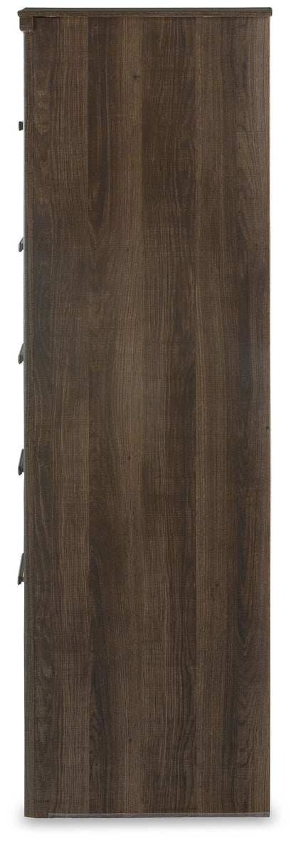 Juararo - Dark Brown - Five Drawer Chest - Hornell Furniture Outlet