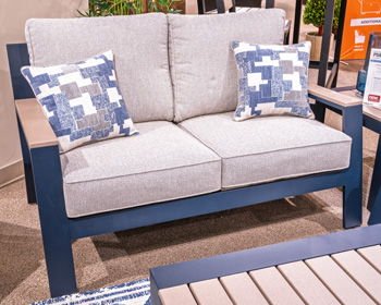 East Beach - Blue - Loveseat With Cushion - Hornell Furniture Outlet