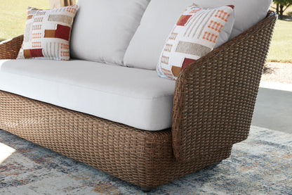 Double Point - Loveseat, Swivel Chairs Set (Set of 3) - Beige - Hornell Furniture Outlet