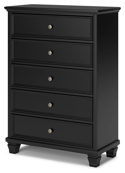 Lanolee - Black - Five Drawer Chest - Hornell Furniture Outlet