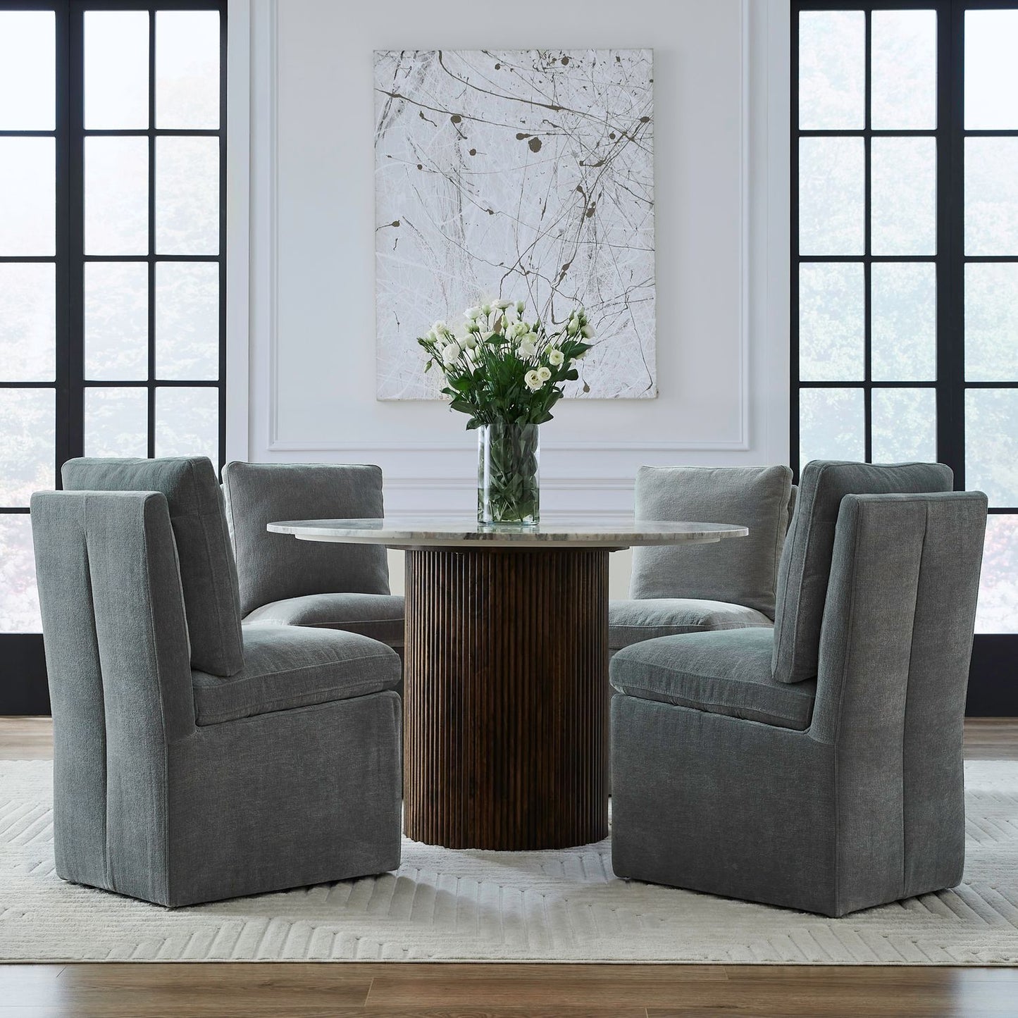 Accent Dining - Accent Dining Chair With Casters - Hornell Furniture Outlet