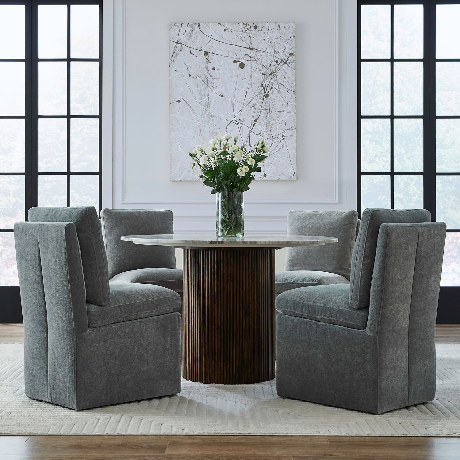 Accent Dining - Accent Dining Chair With Casters - Hornell Furniture Outlet