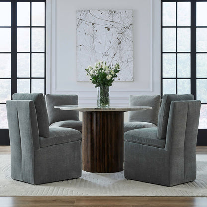 Accent Dining - Accent Dining Chair With Casters - Hornell Furniture Outlet