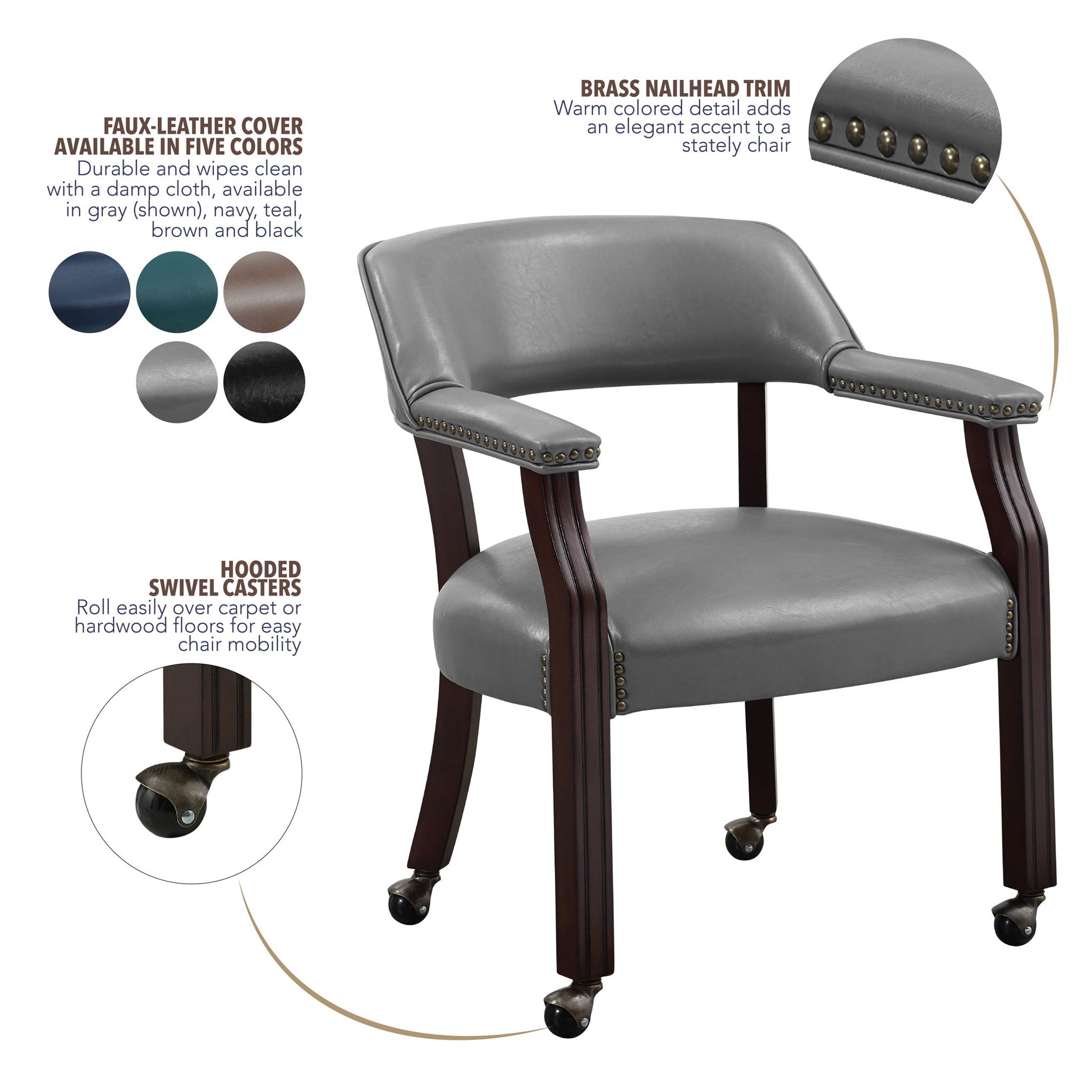 Tournament - Arm Chair With Casters - Hornell Furniture Outlet