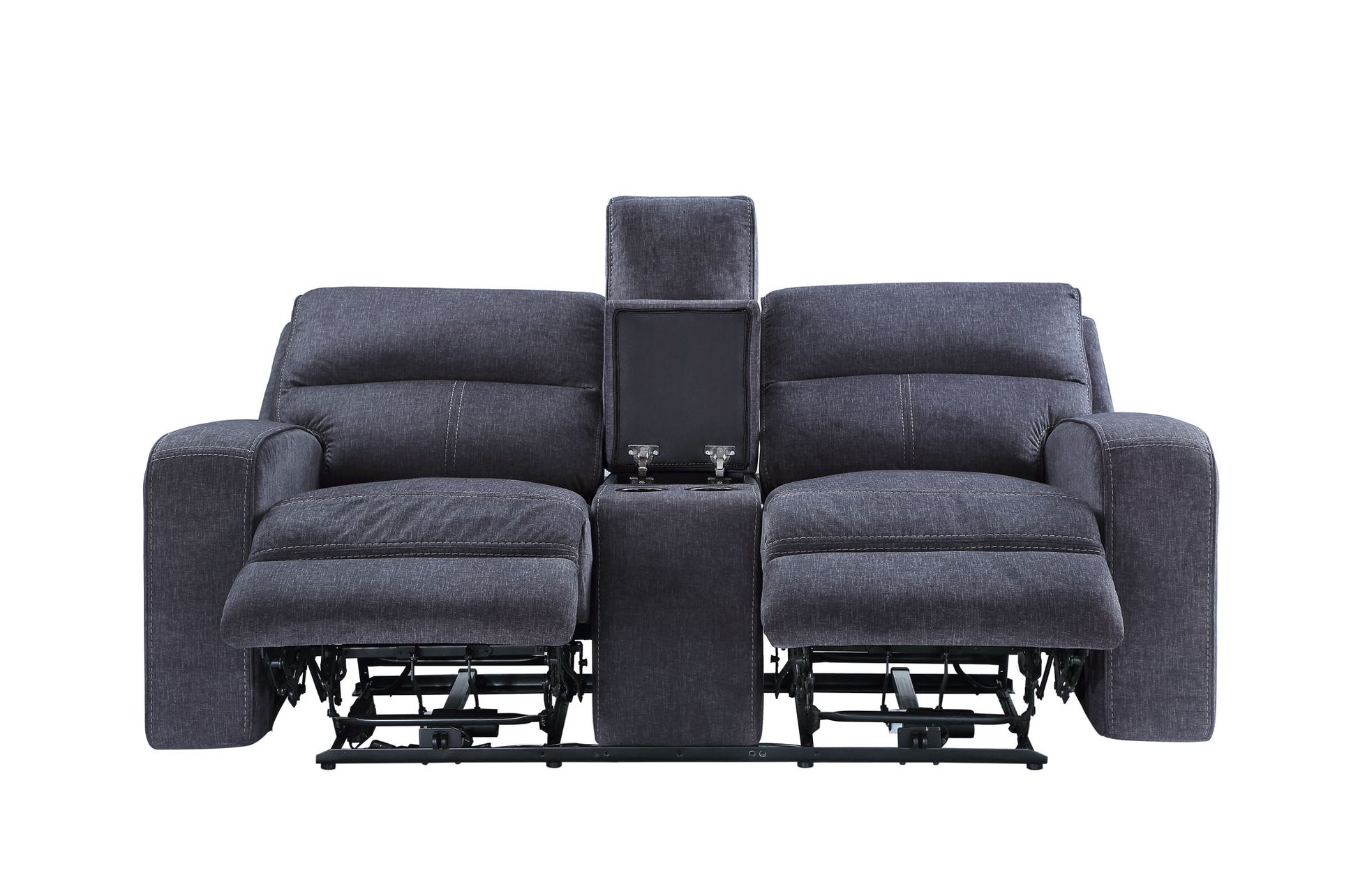 Lovell - Power Console Loveseat - Dark Gray - Hornell Furniture Outlet