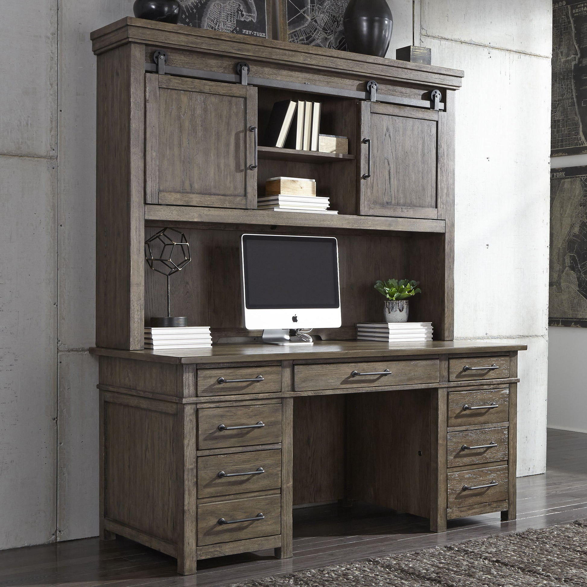 Sonoma Road - Credenza & Hutch - Light Brown - Hornell Furniture Outlet