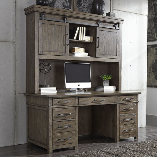 Sonoma Road - Credenza & Hutch - Light Brown - Hornell Furniture Outlet