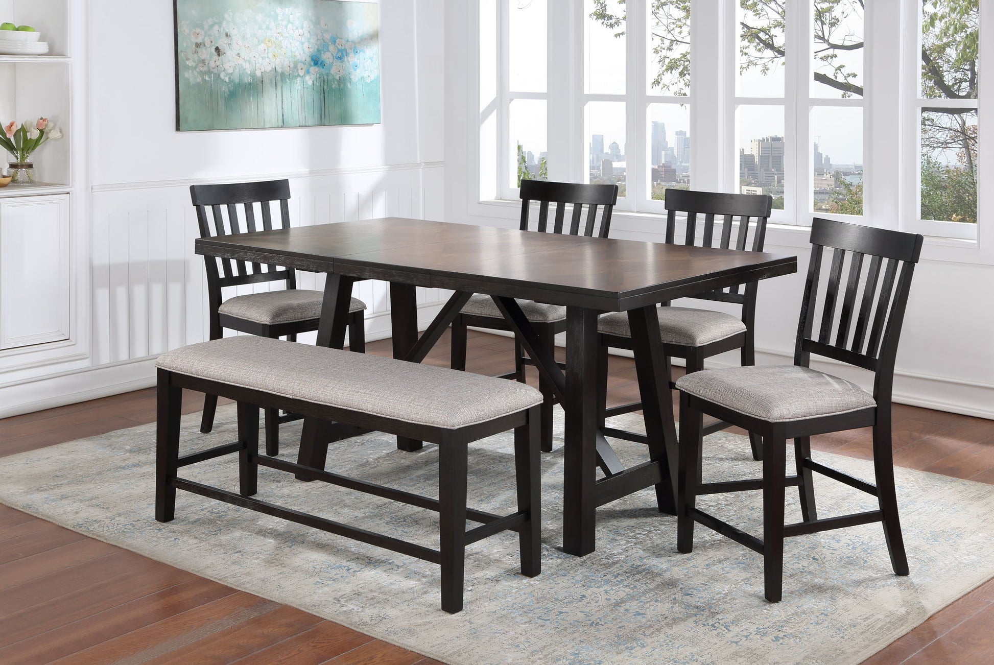Halle - Counter Bench - Dark Brown - Hornell Furniture Outlet