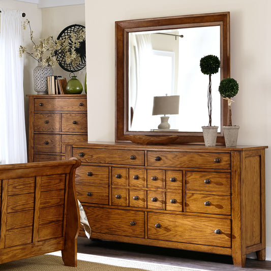 Grandpas Cabin - Dresser & Mirror - Light Brown - Hornell Furniture Outlet