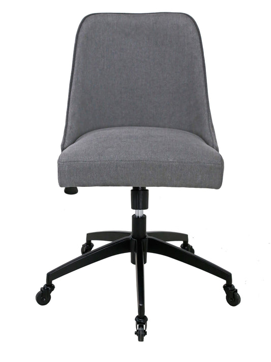 Kinsley - Swivel Upholstered Desk Chair - Dark Gray - Hornell Furniture Outlet