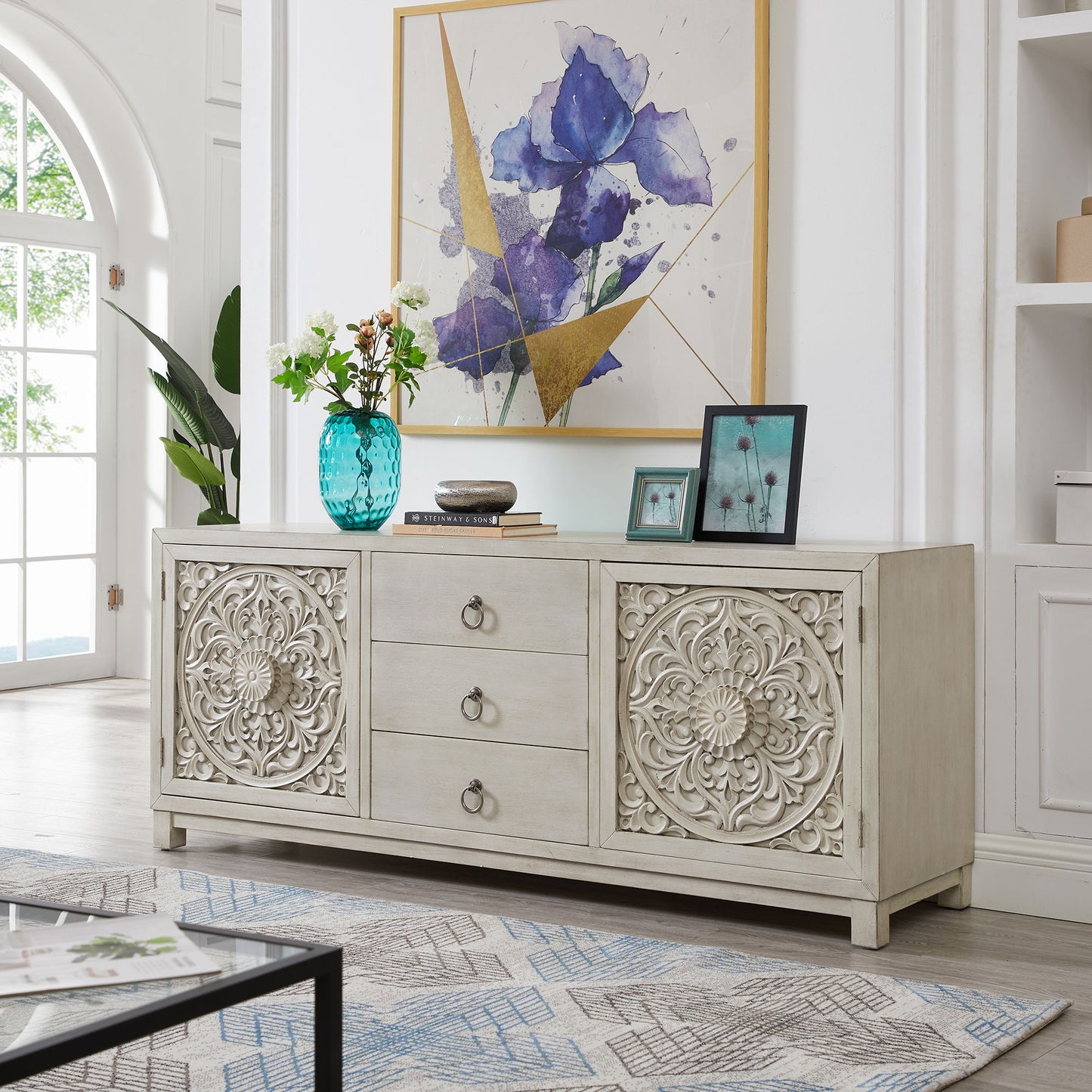 Sundance - 2 Door 3 Drawer Accent Cabinet - White - Hornell Furniture Outlet