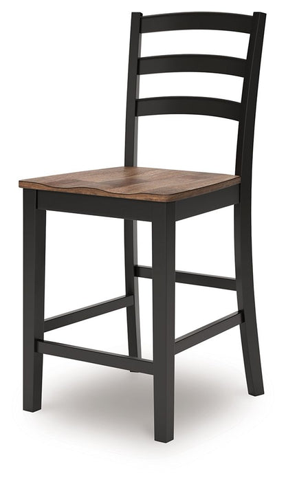 Wildenauer - Brown / Black - Barstool (Set of 2) - Hornell Furniture Outlet