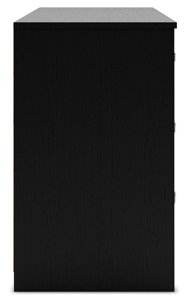 Finch - Six Drawer Dresser - Black - Hornell Furniture Outlet