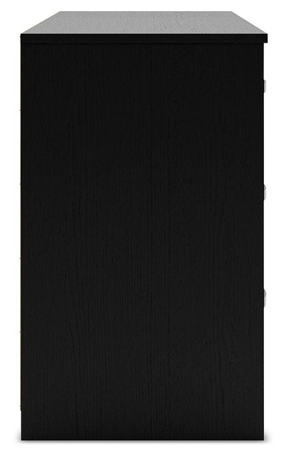 Finch - Six Drawer Dresser - Black - Hornell Furniture Outlet