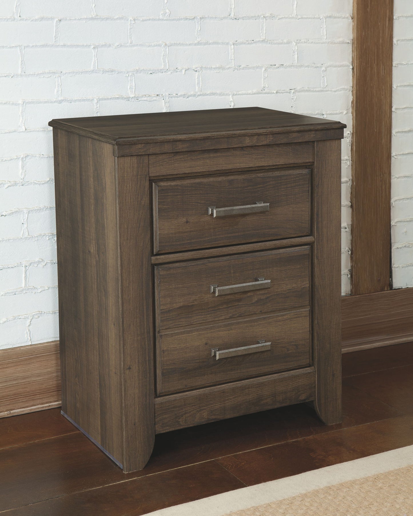 Juararo - Dark Brown - Two Drawer Night Stand - Hornell Furniture Outlet