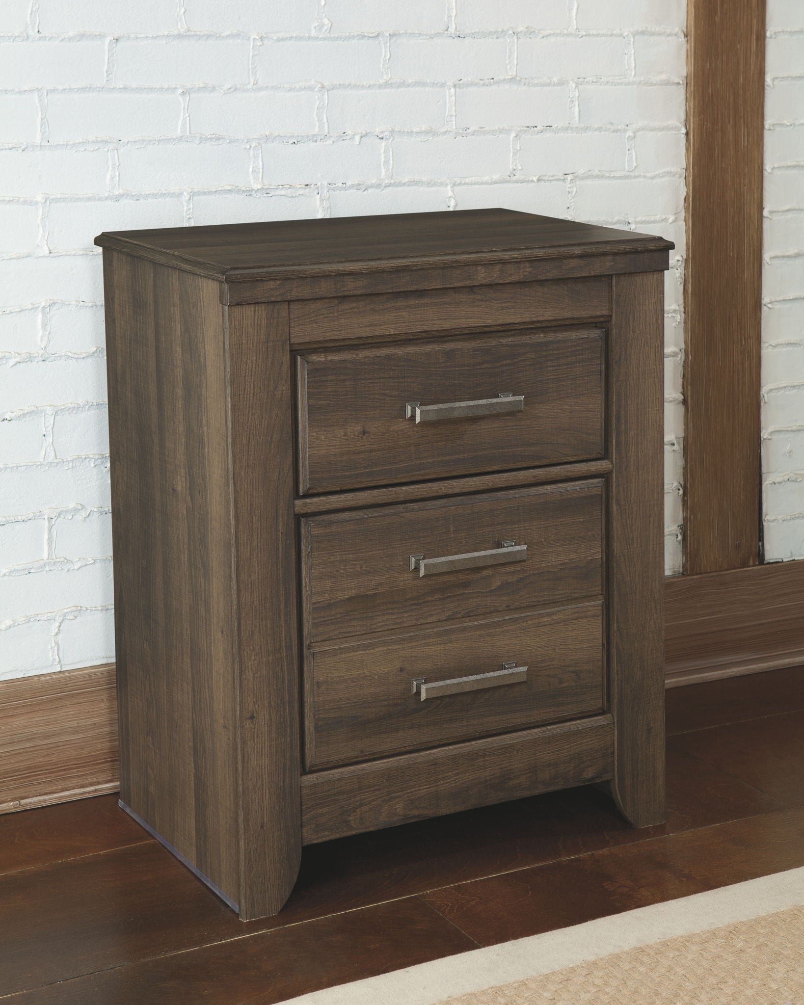 Juararo - Dark Brown - Two Drawer Night Stand - Hornell Furniture Outlet