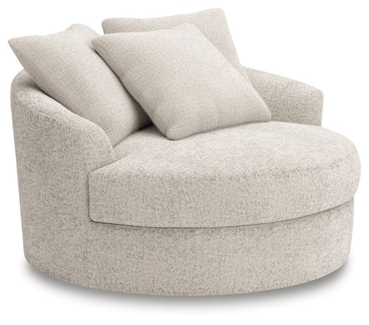 Cuddle Plush - Arctic - Oversized Swivel Accent Chair - Hornell Furniture Outlet