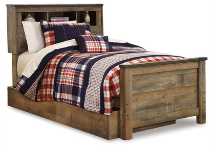 Trinell - Brown - Twin Bookcase Bed With 1 Large Storage Drawer - Hornell Furniture Outlet