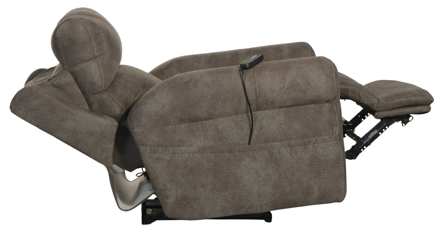 Tranquility - Power Headrest Power Lay Flat Reclining With CR3 Heat / Massage / Lumbar - Pewter - Hornell Furniture Outlet