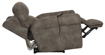 Tranquility - Power Headrest Power Lay Flat Reclining With CR3 Heat / Massage / Lumbar - Pewter - Hornell Furniture Outlet