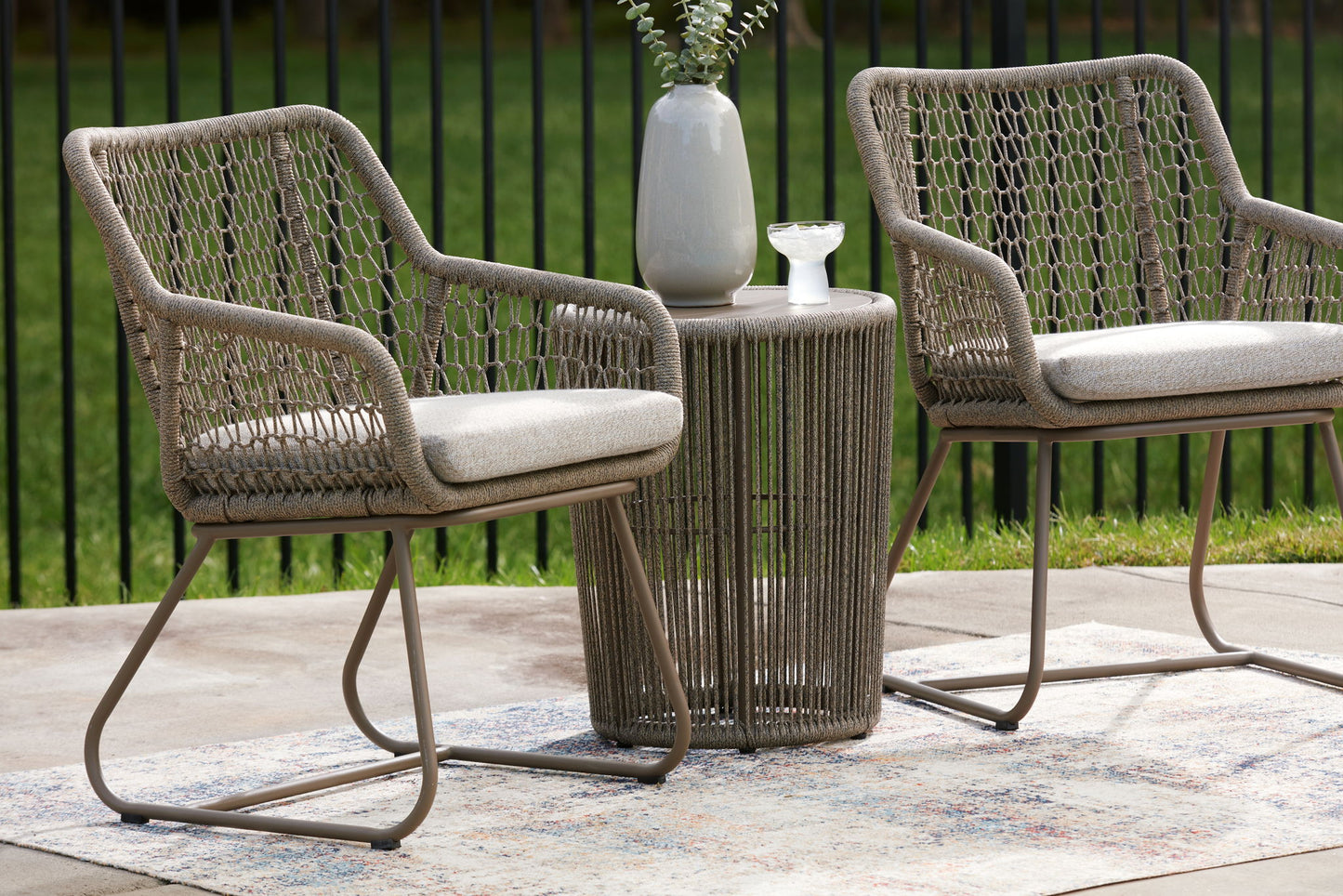 Majors Beach - Outdoor Table And 2 Chairs (Set of 3) - Beige - Hornell Furniture Outlet