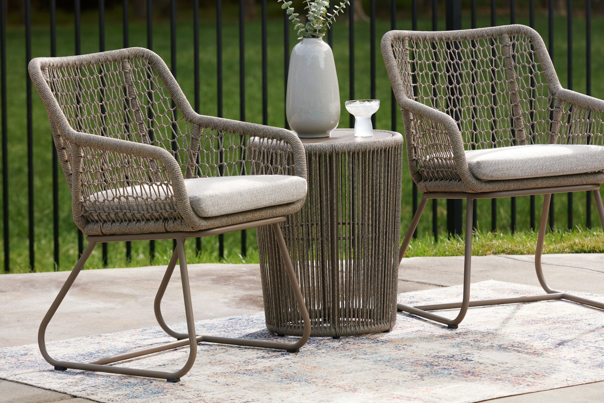 Majors Beach - Outdoor Table And 2 Chairs (Set of 3) - Beige - Hornell Furniture Outlet