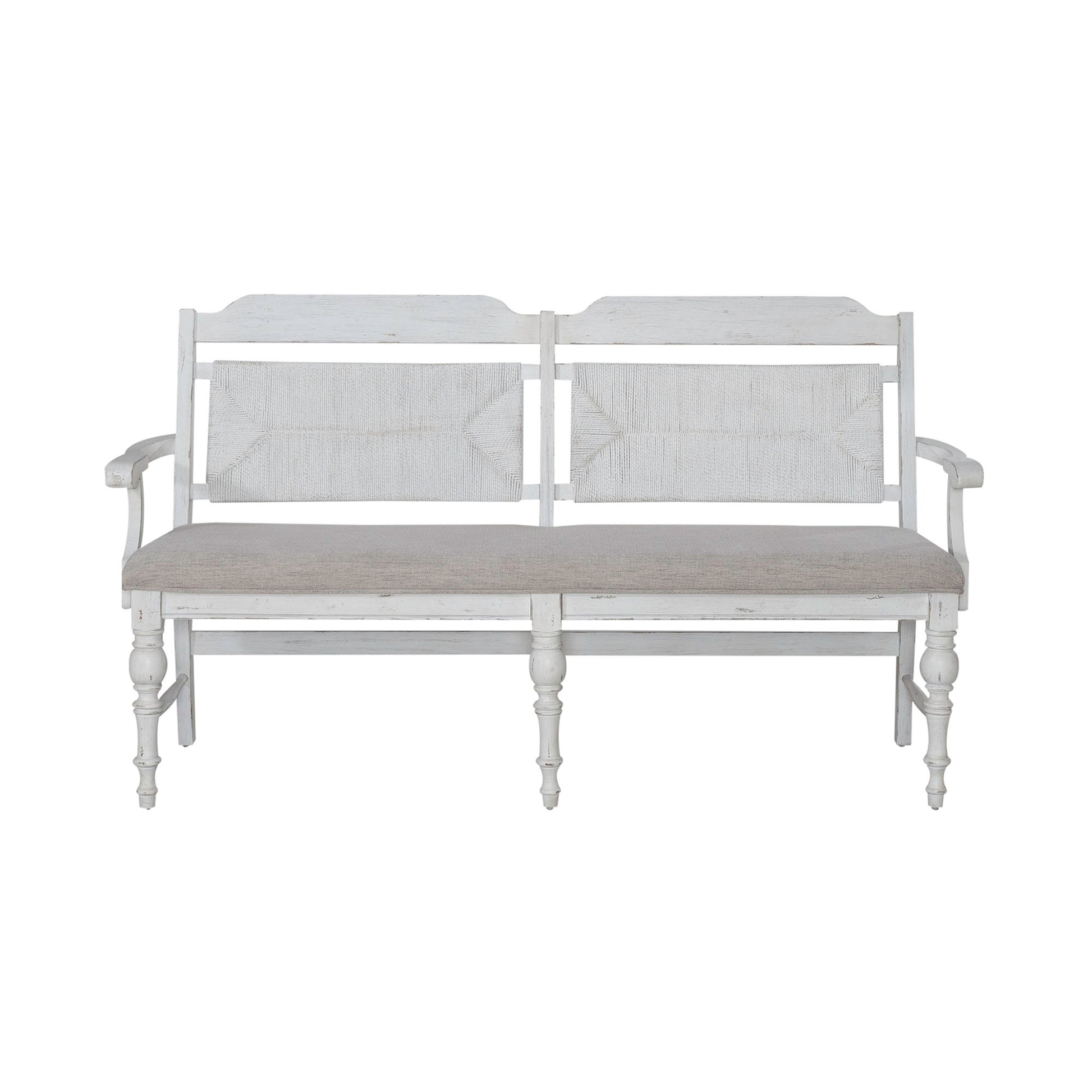 River Place - Panel Back Bench (RTA) - White - Hornell Furniture Outlet