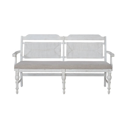 River Place - Panel Back Bench (RTA) - White - Hornell Furniture Outlet
