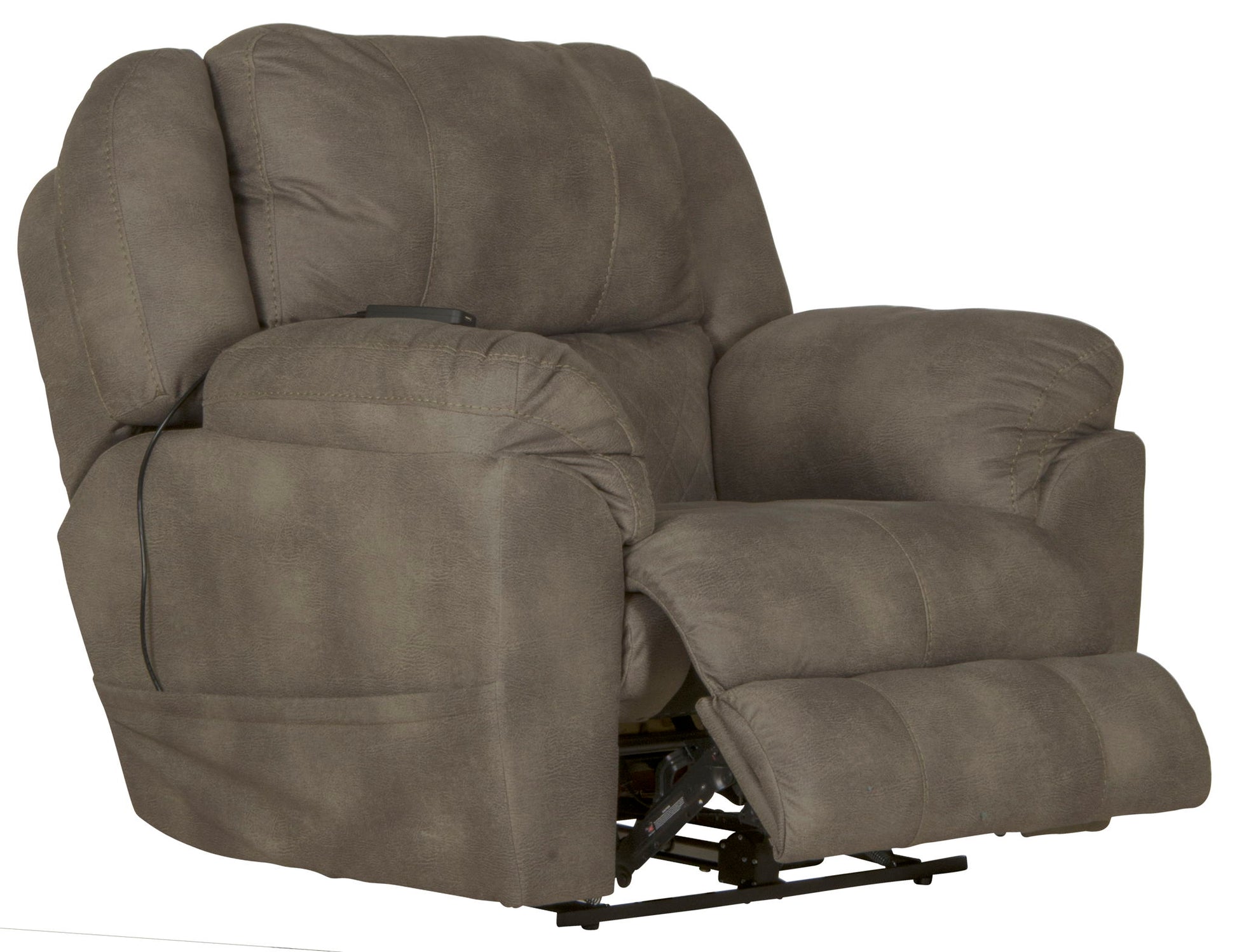 Flynn - Power Lay Flat Recliner With Power Adjustable Headrest & Lumbar And Dual Heat & Massage - Fig - Hornell Furniture Outlet