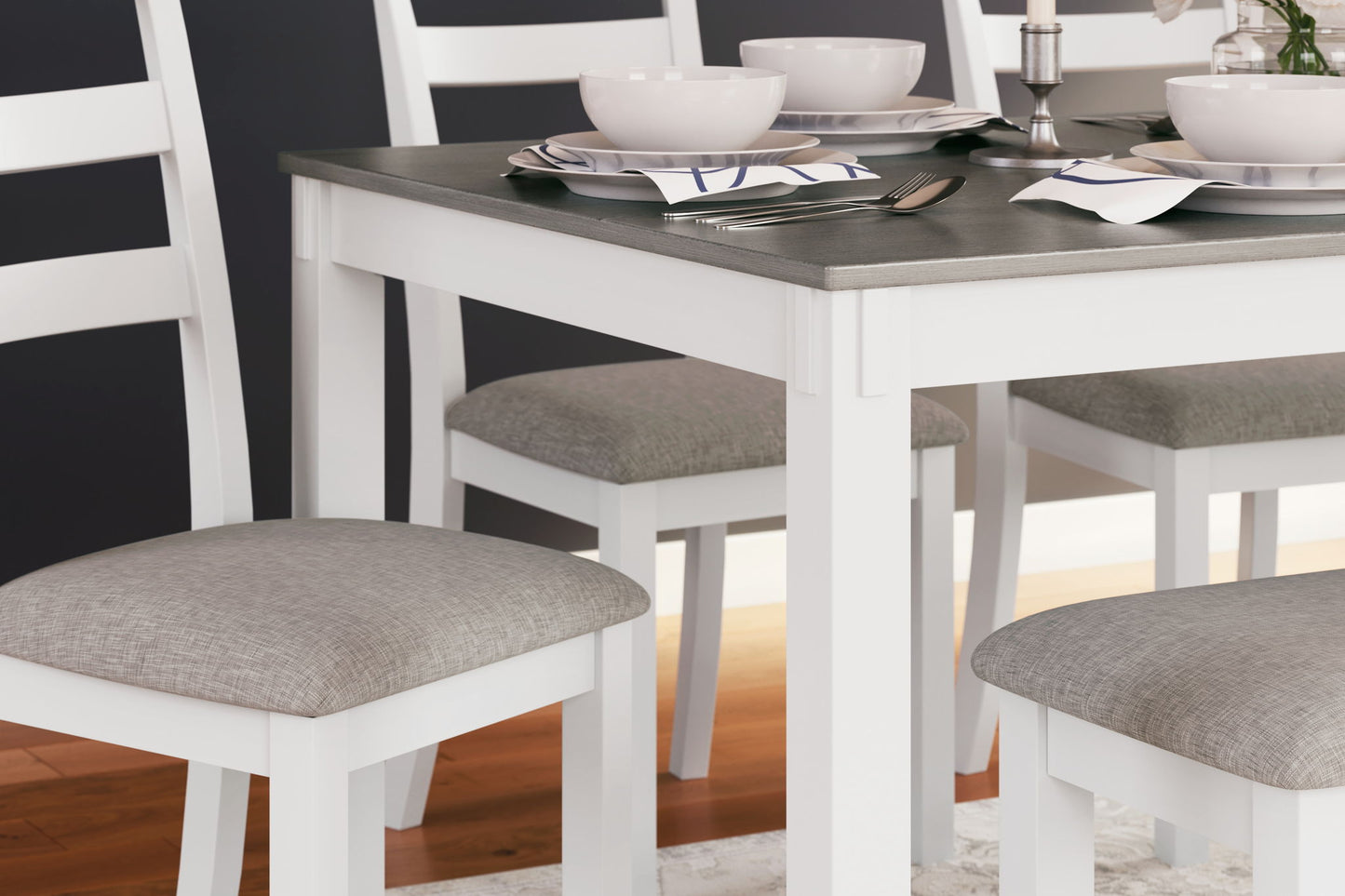 Stonehollow - White / Gray - Rectangular Drm Table Set (Set of 6) - Hornell Furniture Outlet
