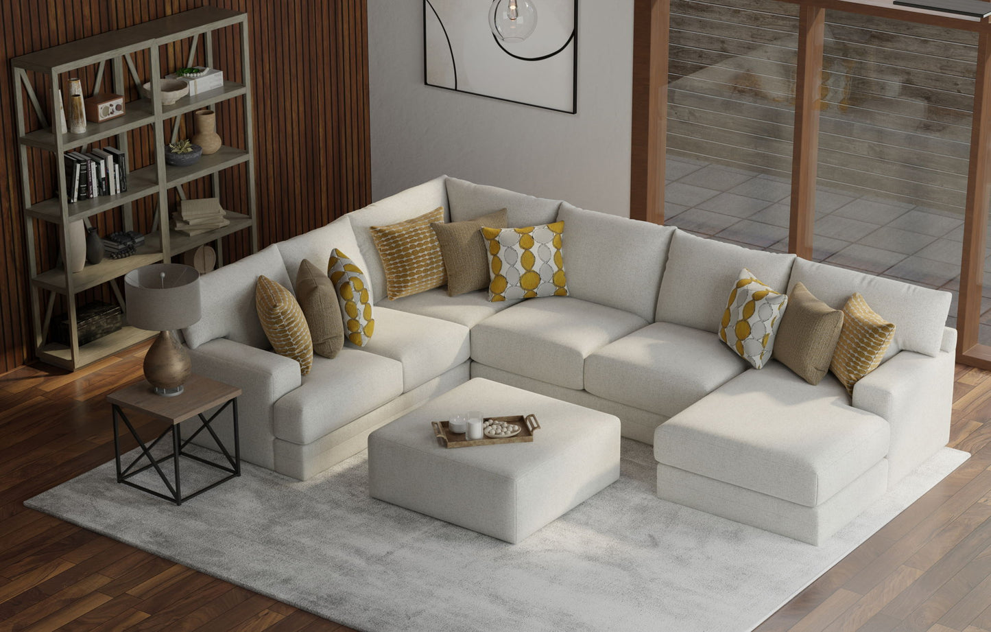 Tori - Sectional With Comfort Coil Seating, Cocktail Ottoman And Accent Pillows Included - Hornell Furniture Outlet