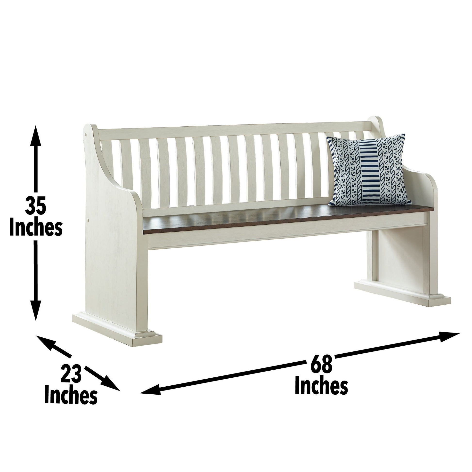 Joanna - Bench With Back - White - Hornell Furniture Outlet