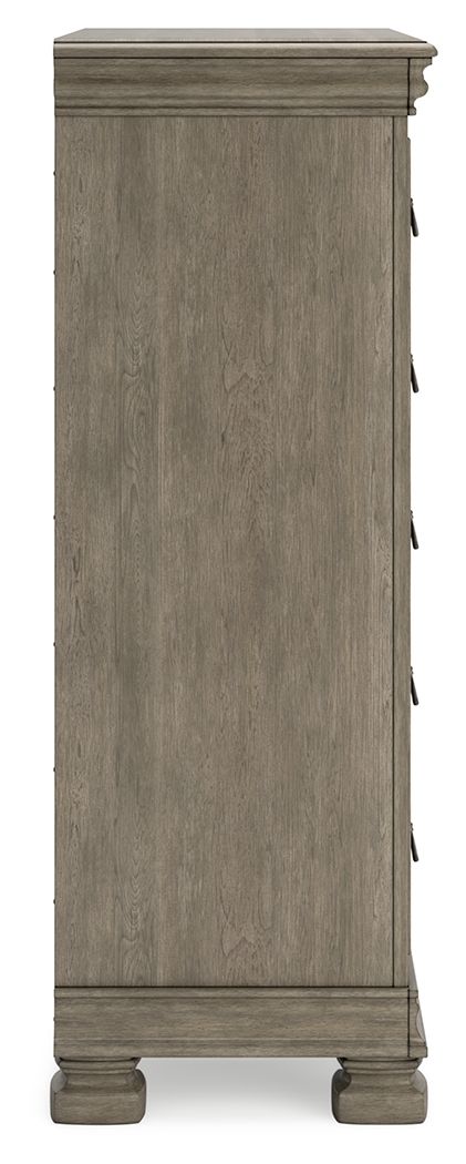 Lexorne - Gray - Five Drawer Chest - Hornell Furniture Outlet