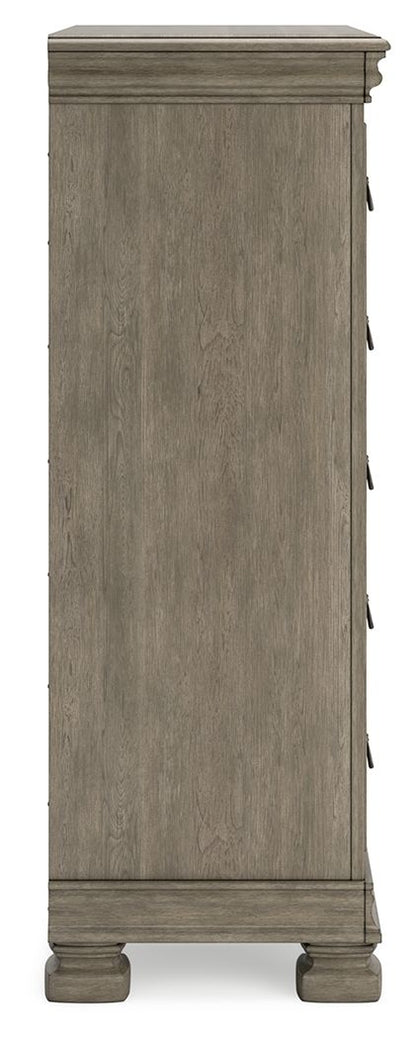 Lexorne - Gray - Five Drawer Chest - Hornell Furniture Outlet