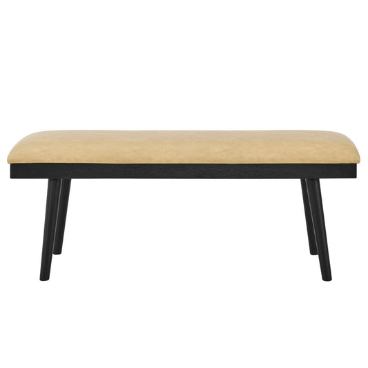 Vida Black - PU Dining Bench - Sand / Black - Hornell Furniture Outlet