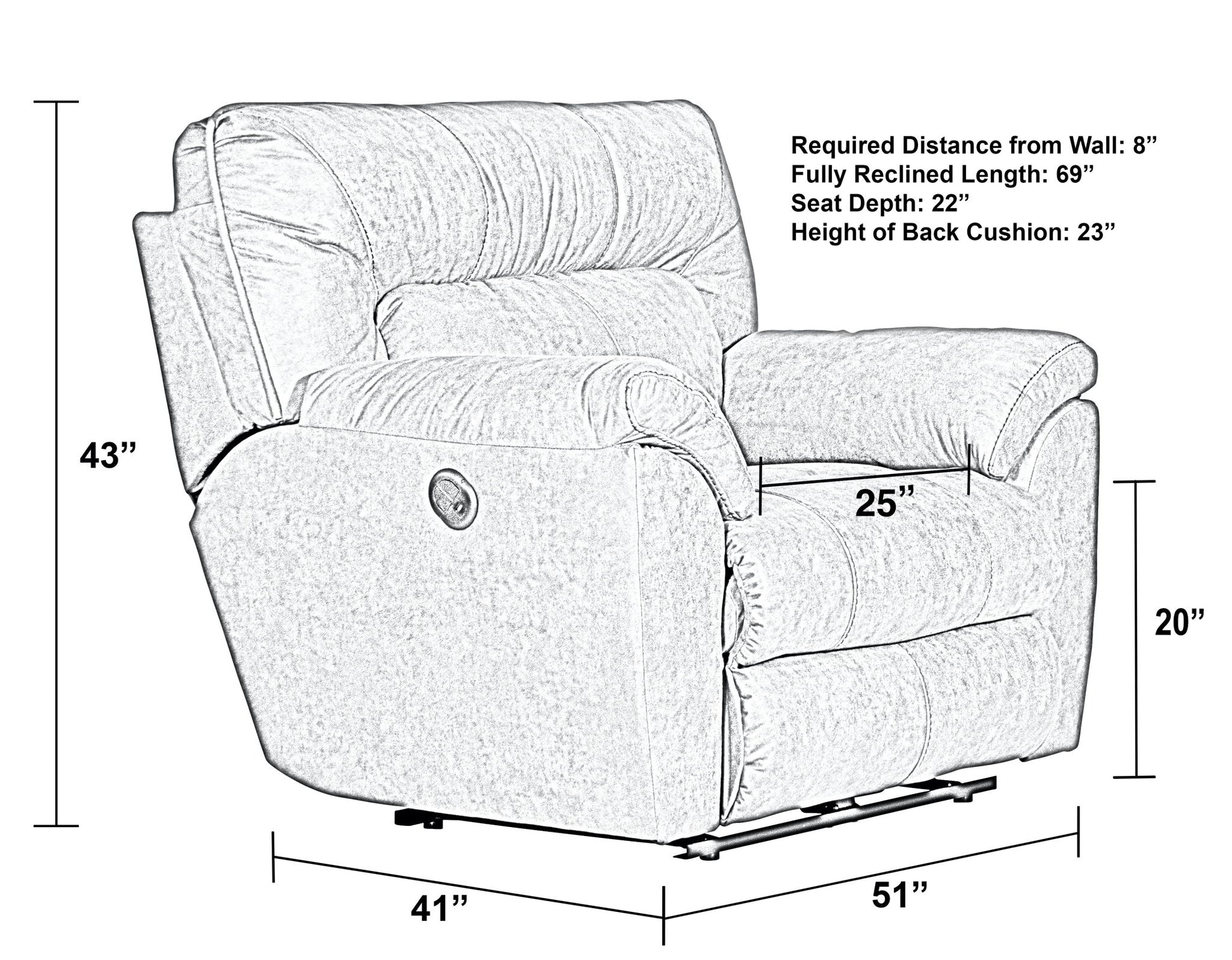 Hollins - Power Recliner - Coffee - Hornell Furniture Outlet