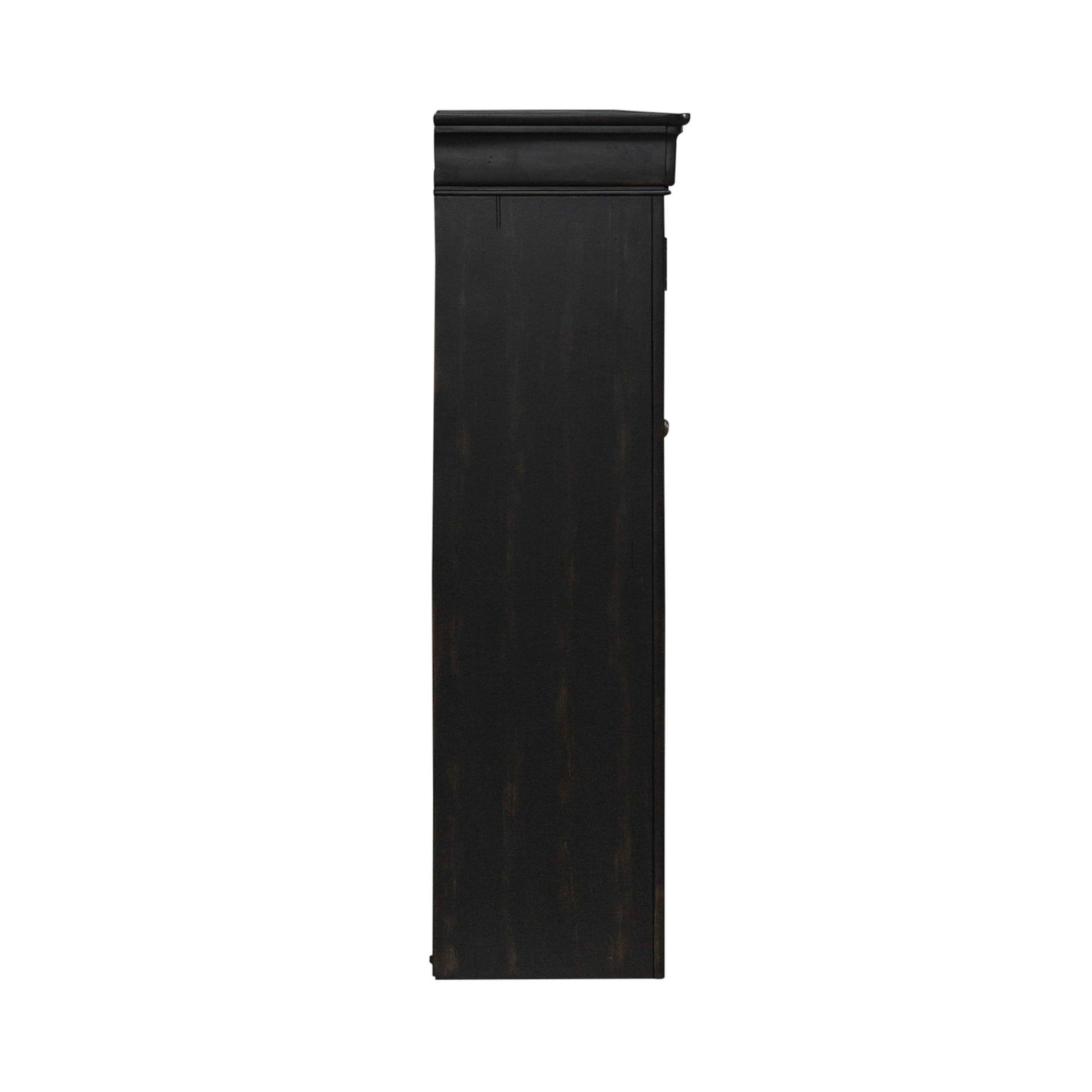 Meritage - Jr Executive Credenza Hutch - Aged Charcoal - Hornell Furniture Outlet