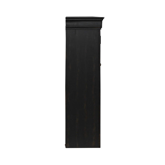 Meritage - Jr Executive Credenza Hutch - Aged Charcoal - Hornell Furniture Outlet