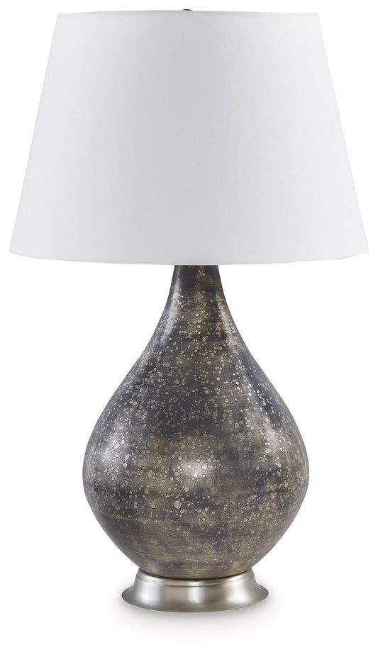 Bluacy - Antique Gray - Glass Table Lamp - Hornell Furniture Outlet