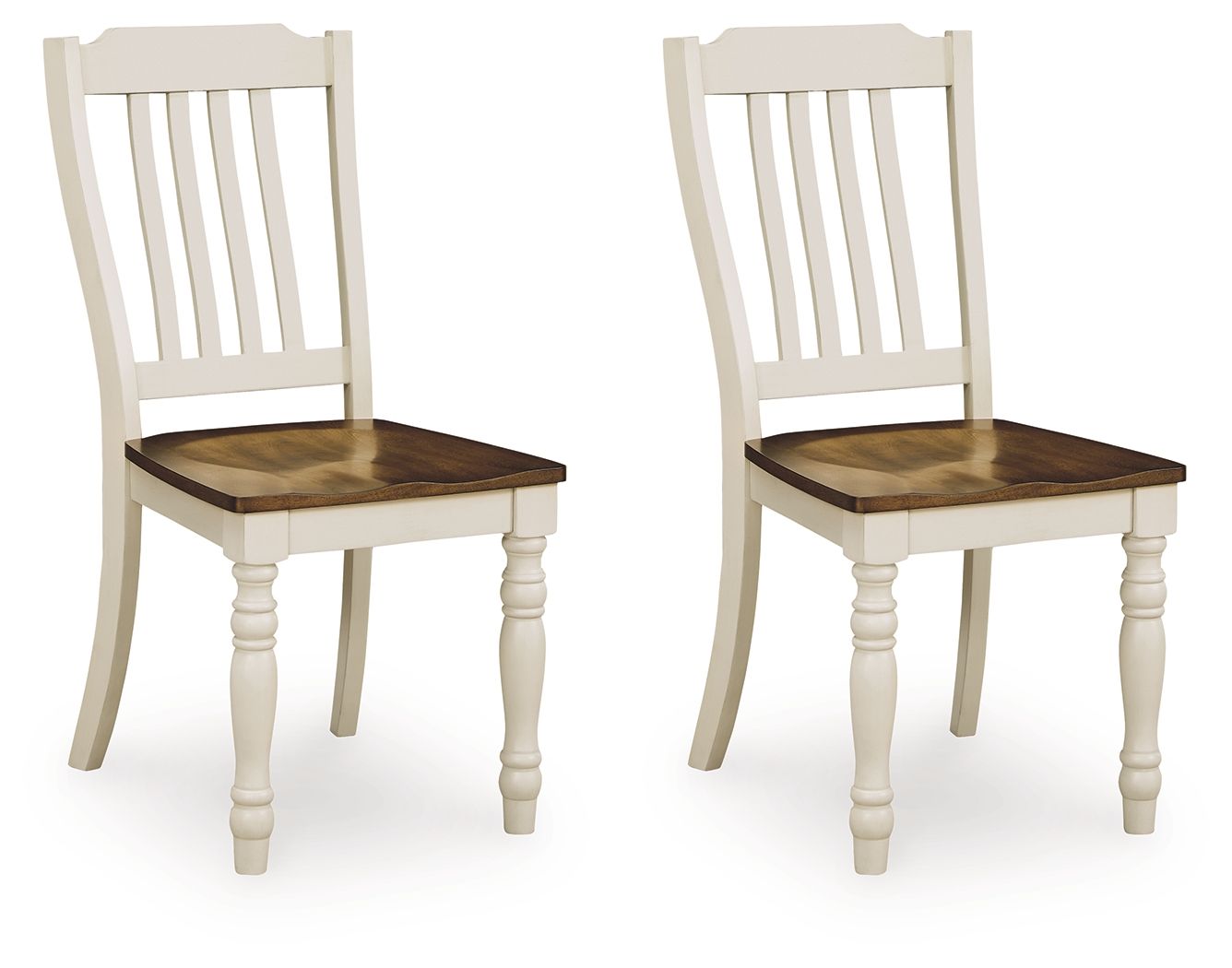 Wirloni - Dining Room Side Chair (Set of 2) - Antique White / Brown - Hornell Furniture Outlet
