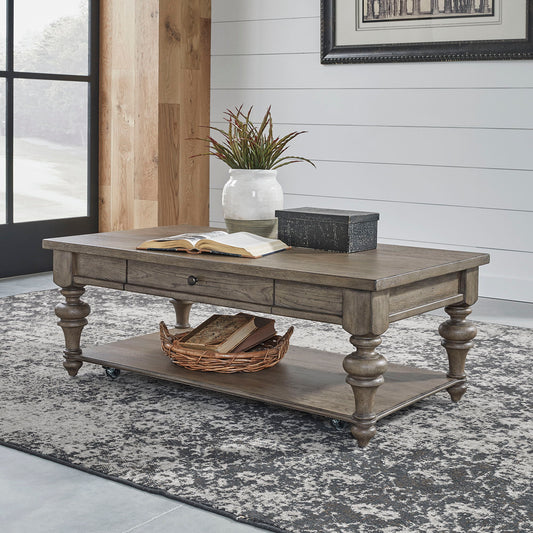 Americana Farmhouse - Rectangular Cocktail Table - Light Brown - Hornell Furniture Outlet