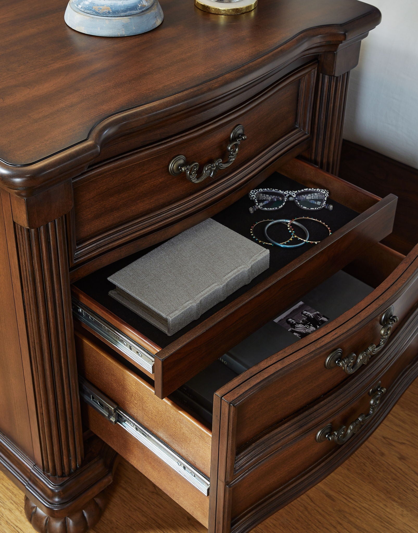 Lavinton - Brown - Three Drawer Night Stand - Hornell Furniture Outlet