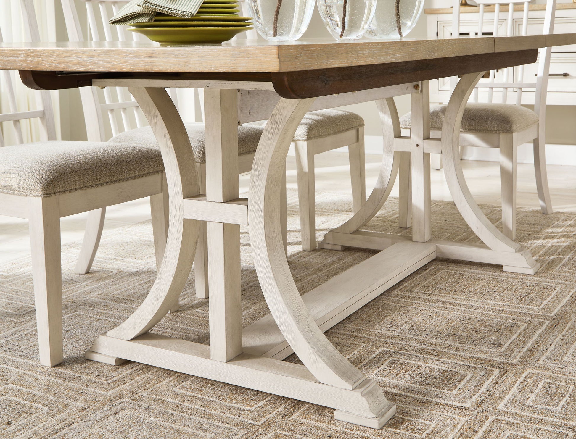 Shaybrock - Antique White / Brown - Rectangular Dining Room Extension Table - Hornell Furniture Outlet