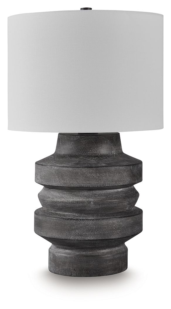 Wahida - Distressed Black - Poly Table Lamp - Hornell Furniture Outlet