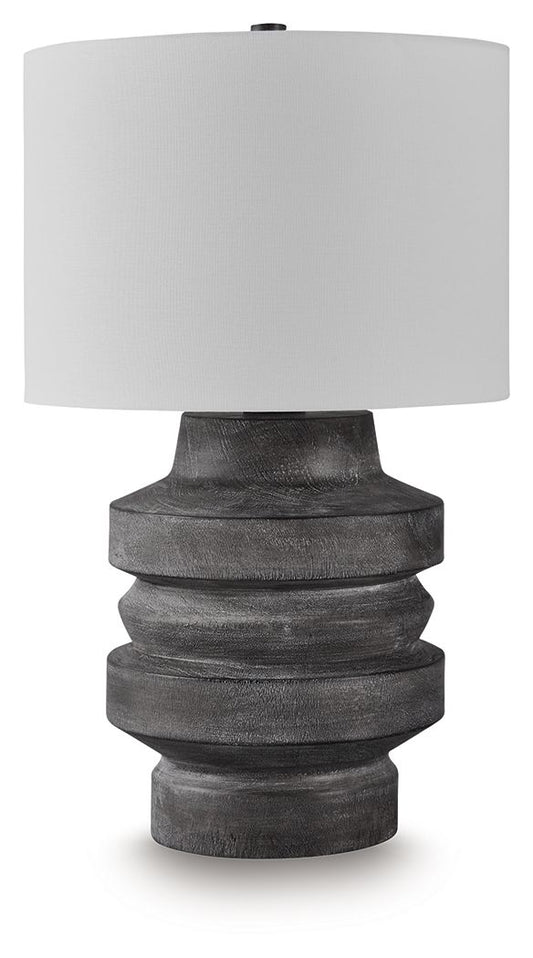 Wahida - Distressed Black - Poly Table Lamp - Hornell Furniture Outlet